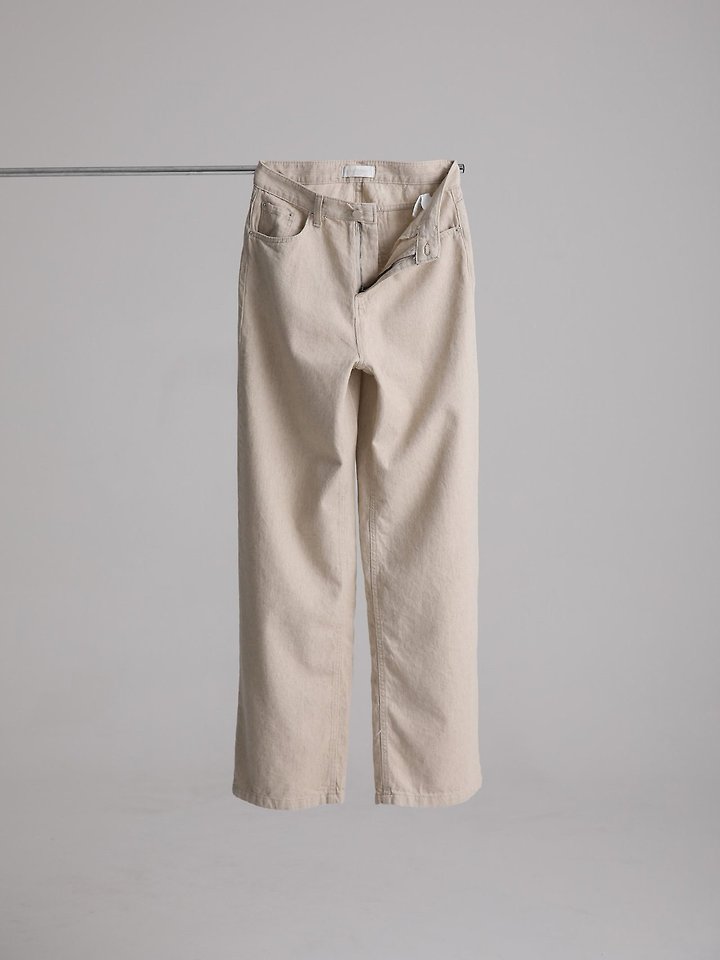 Paper Moon - Korean Women Fashion - #momslook - Natural Linen Denim Wide Pants