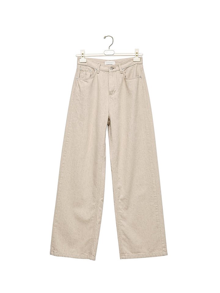 Paper Moon - Korean Women Fashion - #momslook - Natural Linen Denim Wide Pants - 5