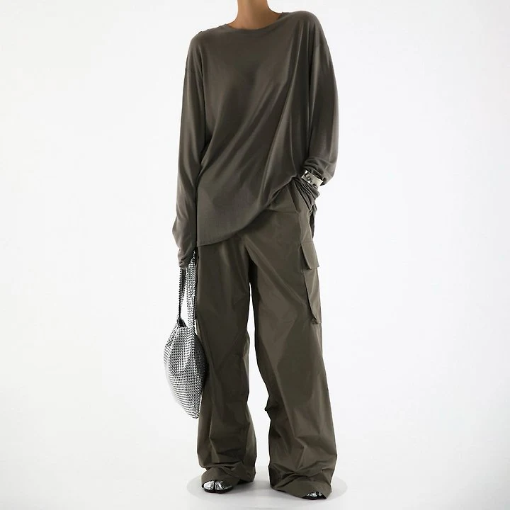 Paper Moon - Korean Women Fashion - #momslook - Classic Oversized Soft Modal Long-Sleeve Tee - 2