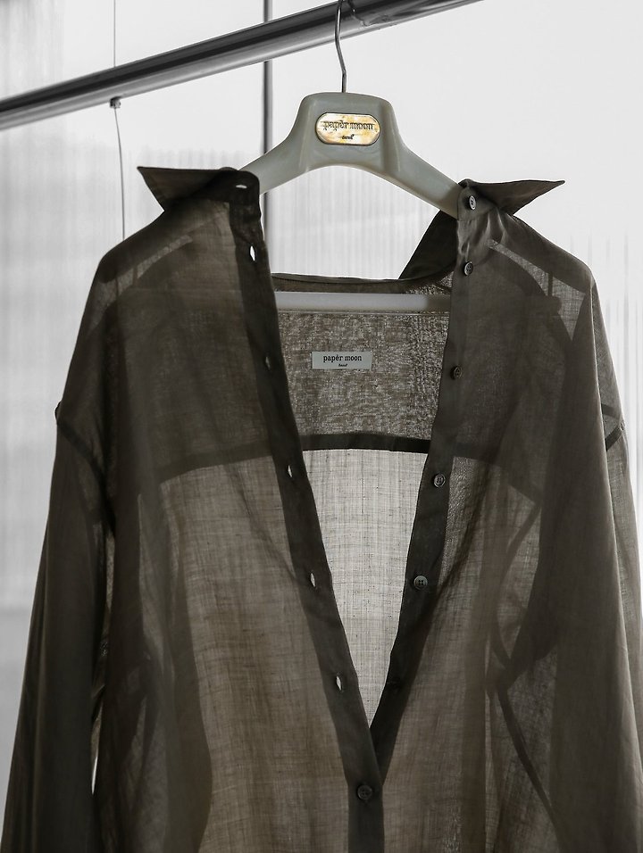 Paper Moon - Korean Women Fashion - #momslook - Vivid Oversized Linen Button-Down Shirt - 2