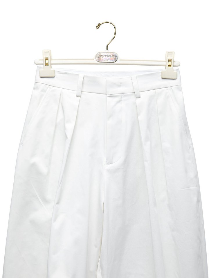 Paper Moon - Korean Women Fashion - #momslook - Curved Volume Wide Chino Pants - 11