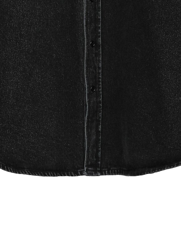 Paper Moon - Korean Women Fashion - #momslook - Maxi Oversized Washed Denim Button-Down Shirt - 12