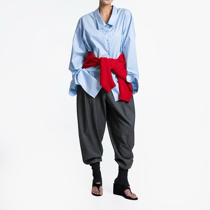 Paper Moon - Korean Women Fashion - #momslook - Low-Collar Paper Button-Down Shirt - 6