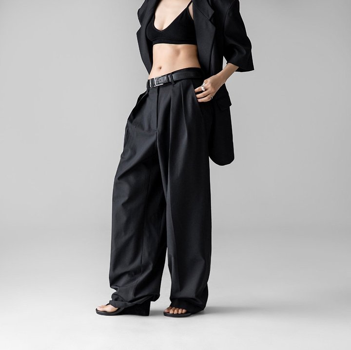 Paper Moon - Korean Women Fashion - #momslook - Summer Wool Low-Waist Trousers - 6