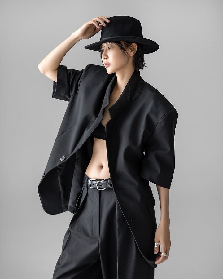Paper Moon - Korean Women Fashion - #momslook - Half-Sleeve Summer Wool Blazer