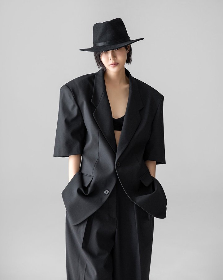 Paper Moon - Korean Women Fashion - #momslook - Half-Sleeve Summer Wool Blazer - 7