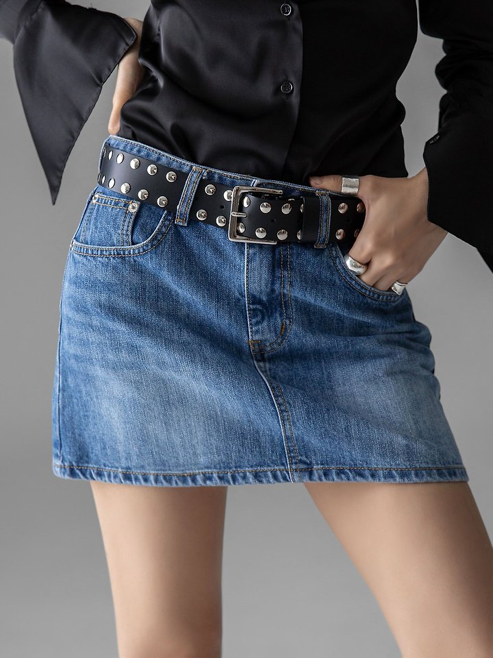 Paper Moon - Korean Women Fashion - #momslook - Chunky Stud Detail Belt - 2