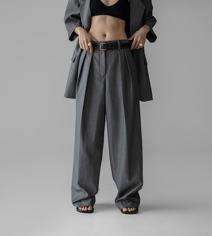 Paper Moon - Korean Women Fashion - #womensfashion - Summer Wool Low-Waist Trousers - 4