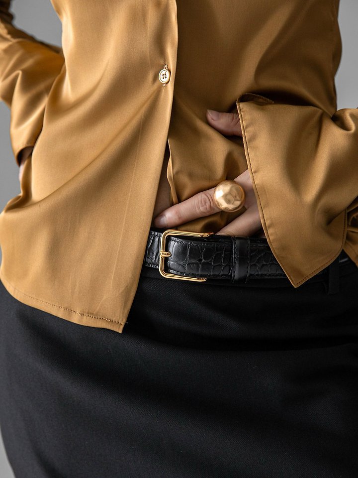 Paper Moon - Korean Women Fashion - #momslook - Classic Buckle Belt