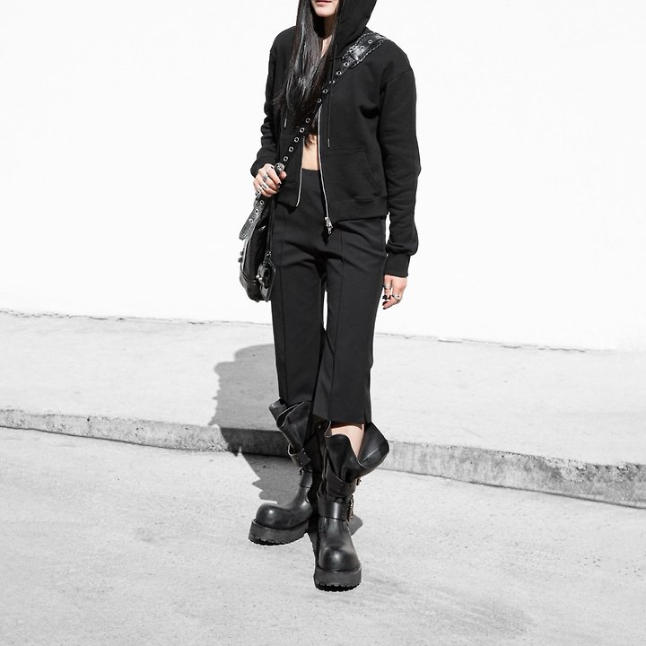 Paper Moon - Korean Women Fashion - #momslook - Crease-Line Slit Midi Pants - 5