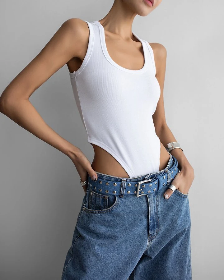 Paper Moon - Korean Women Fashion - #womensfashion - Essential Ribbed Sleeveless Bodysuit - 4