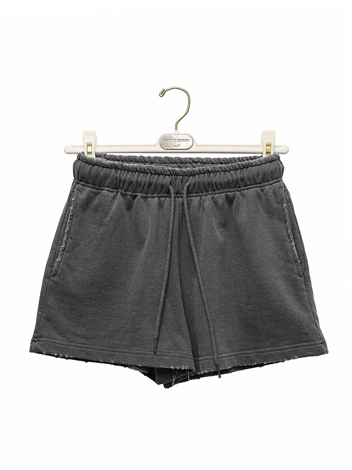Paper Moon - Korean Women Fashion - #womensfashion - Pigment-Dyed Cotton Cut-Off Sweat Shorts - 4