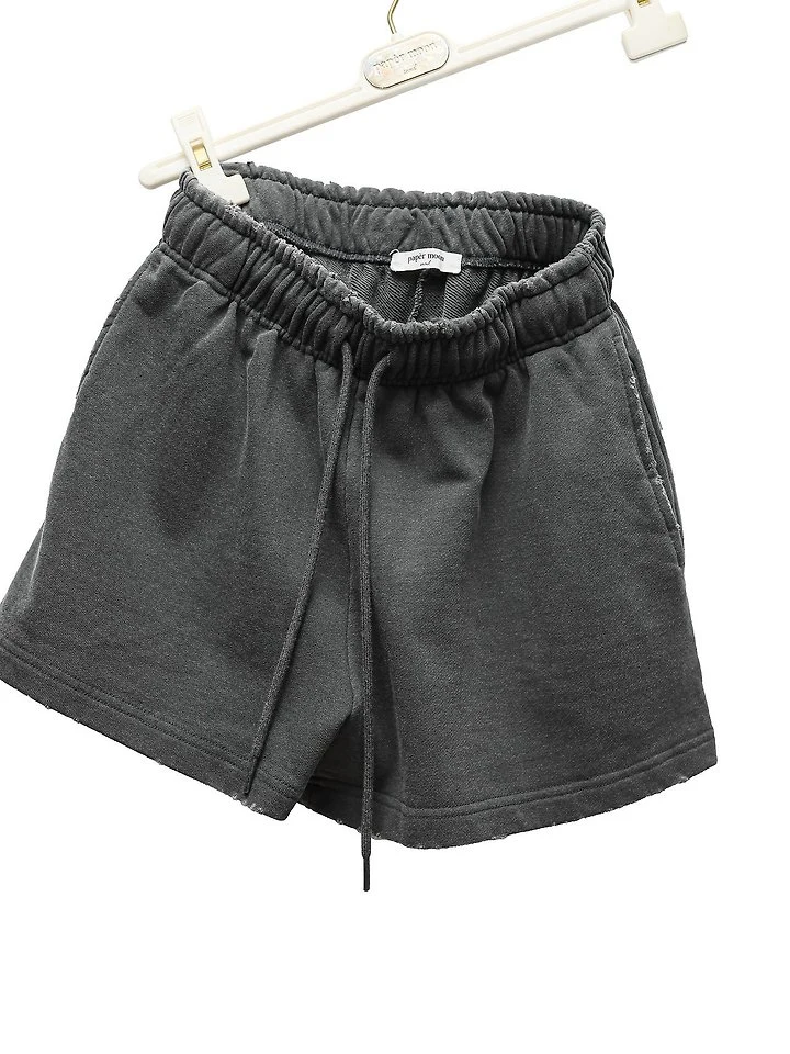 Paper Moon - Korean Women Fashion - #momslook - Pigment-Dyed Cotton Cut-Off Sweat Shorts - 6