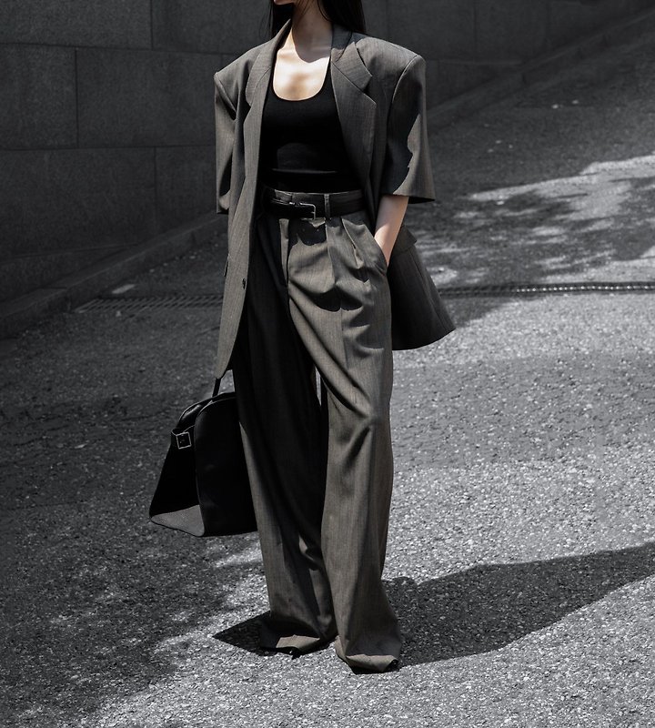 Paper Moon - Korean Women Fashion - #momslook - Half-Sleeve Summer Wool Blazer - 6