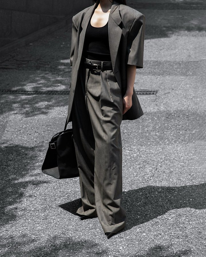 Paper Moon - Korean Women Fashion - #momslook - Half-Sleeve Summer Wool Blazer - 7