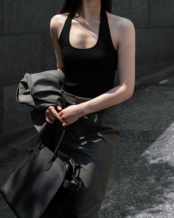 Paper Moon - Korean Women Fashion - #momslook - Classic Halter Neck Knit Top