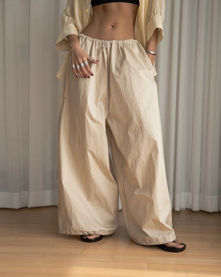 Paper Moon - Korean Women Fashion - #momslook - Cotton Balloon Wide-Leg Trousers