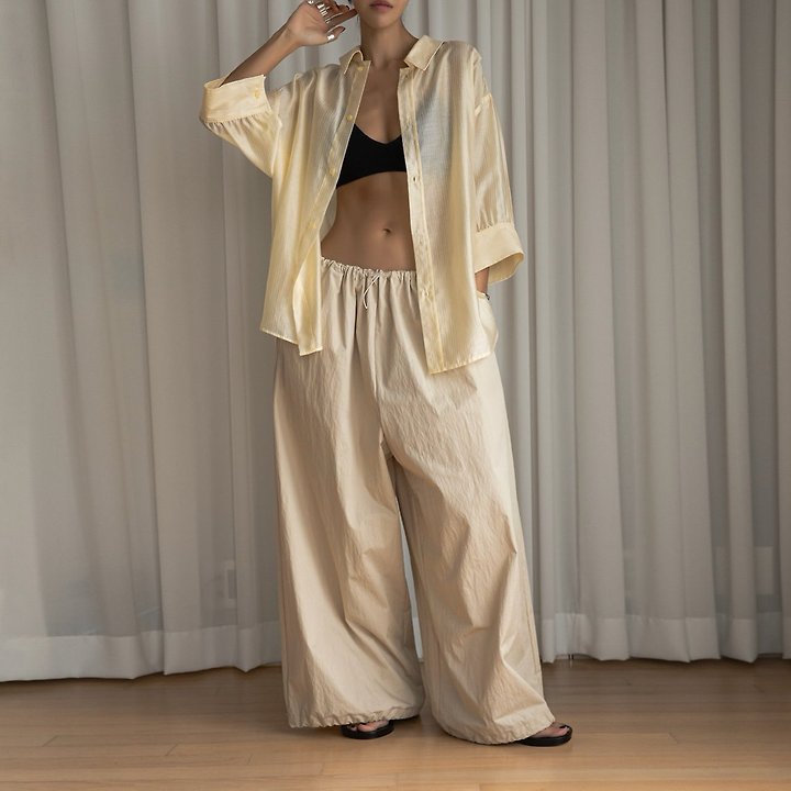 Paper Moon - Korean Women Fashion - #momslook - Cotton Balloon Wide-Leg Trousers - 2