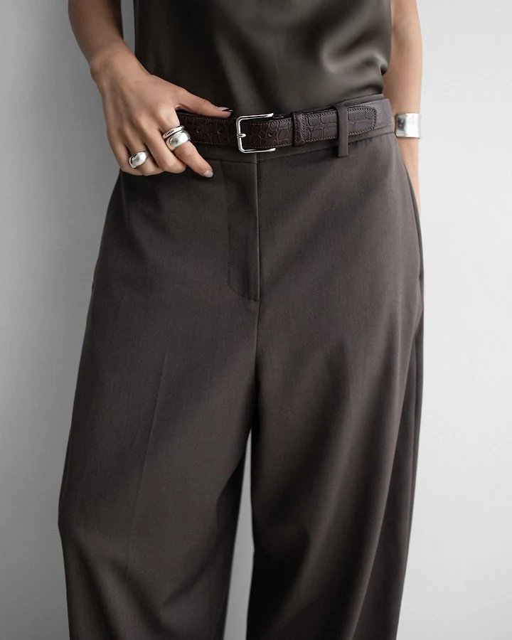 Paper Moon - Korean Women Fashion - #momslook - Wool Silk Low-Rise Trousers - 5
