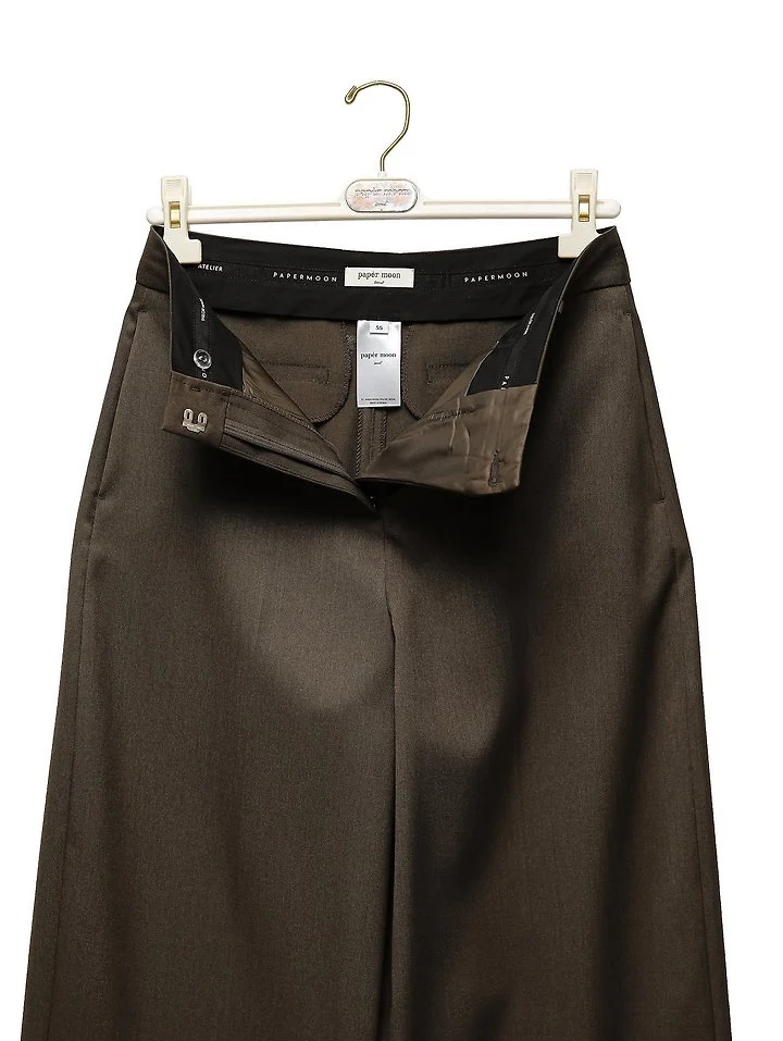 Paper Moon - Korean Women Fashion - #momslook - Wool Silk Low-Rise Trousers - 9