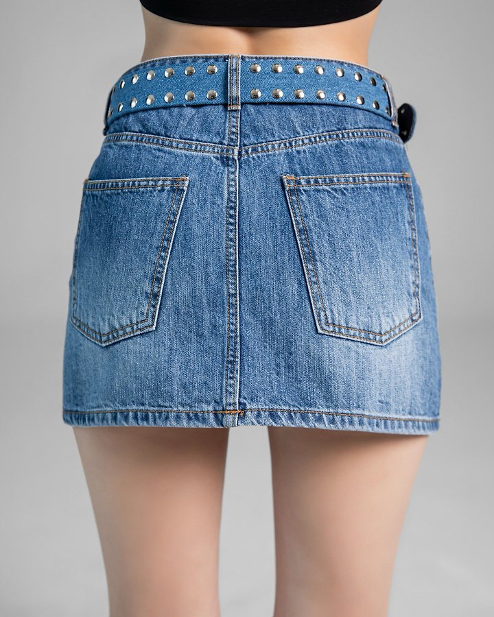 Paper Moon - Korean Women Fashion - #momslook - Classic Denim Mini Skirt - 3