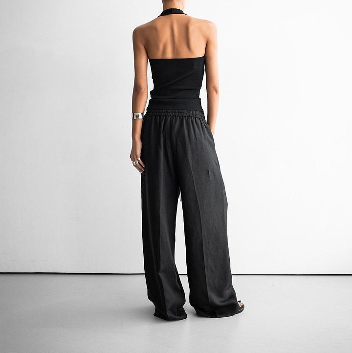 Paper Moon - Korean Women Fashion - #womensfashion - Linen Drawstring Trousers - 4