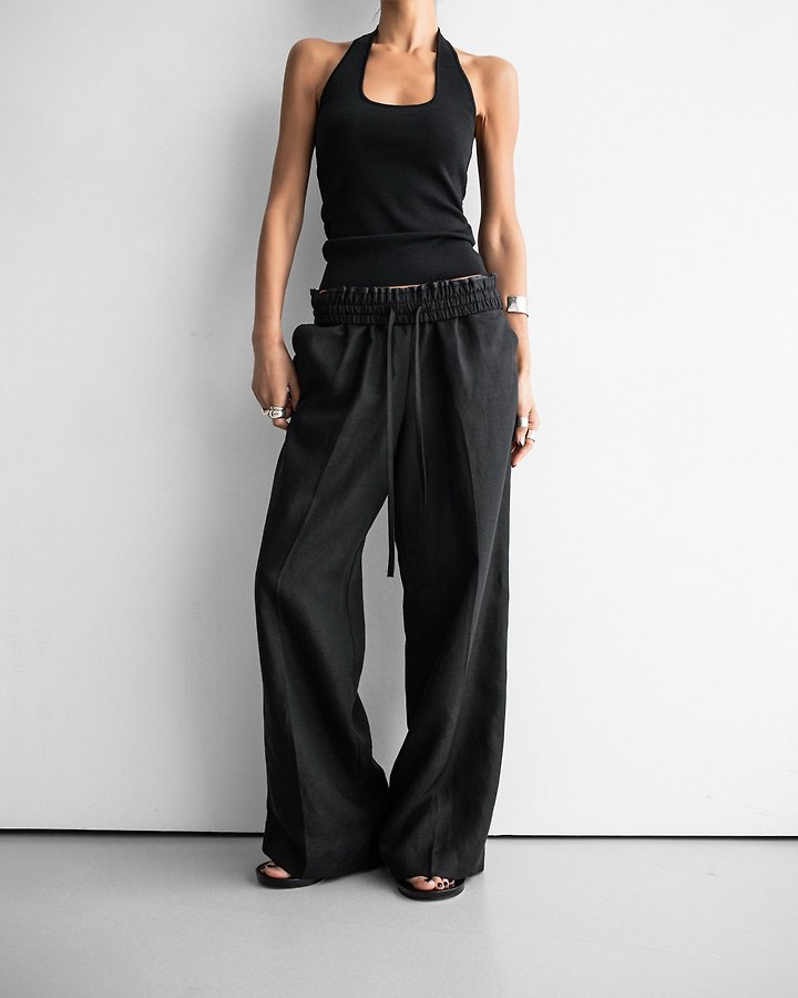 Paper Moon - Korean Women Fashion - #momslook - Linen Drawstring Trousers - 6