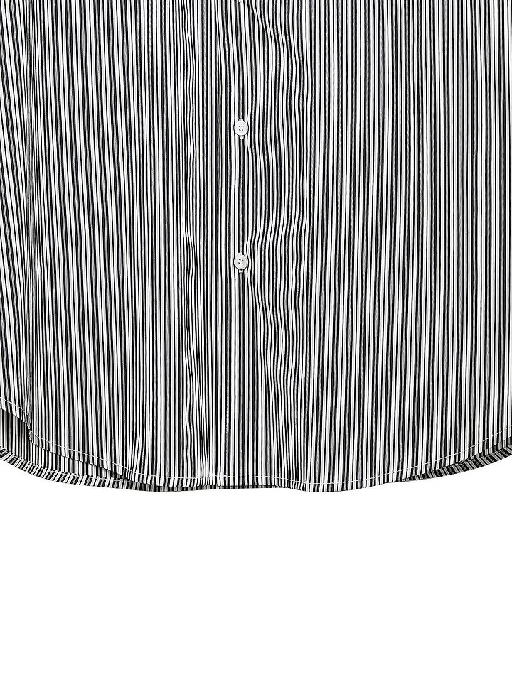 Paper Moon - Korean Women Fashion - #pursuepretty - Boyfriend-Fit Oversized Stripe Button-Down Shirt - 9