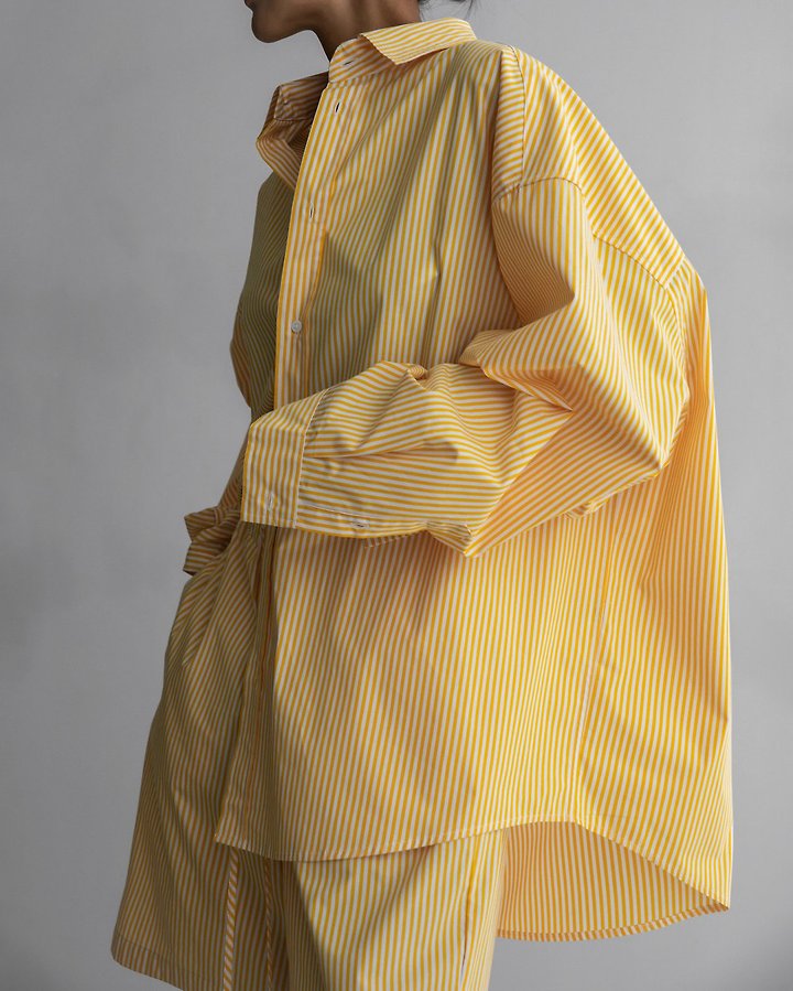Paper Moon - Korean Women Fashion - #vintagekidsstyle - Lounge Stripe Button-Down Shirt - 4