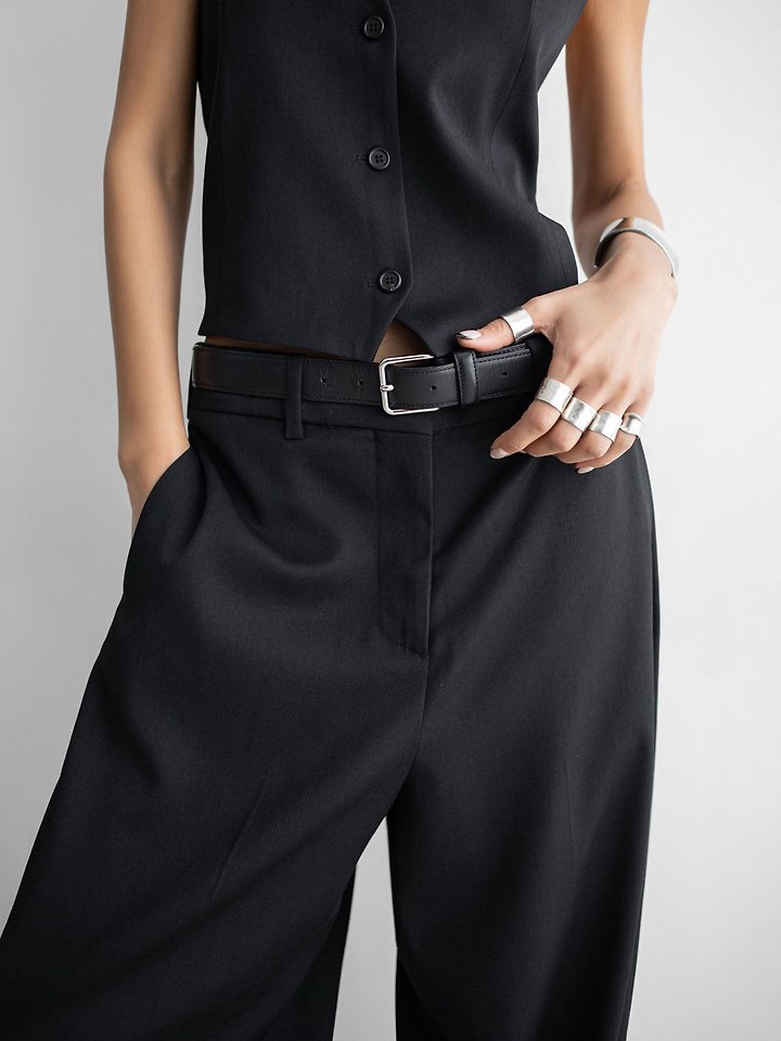 Paper Moon - Korean Women Fashion - #pursuepretty - Wool Silk Low-Rise Trousers - 3