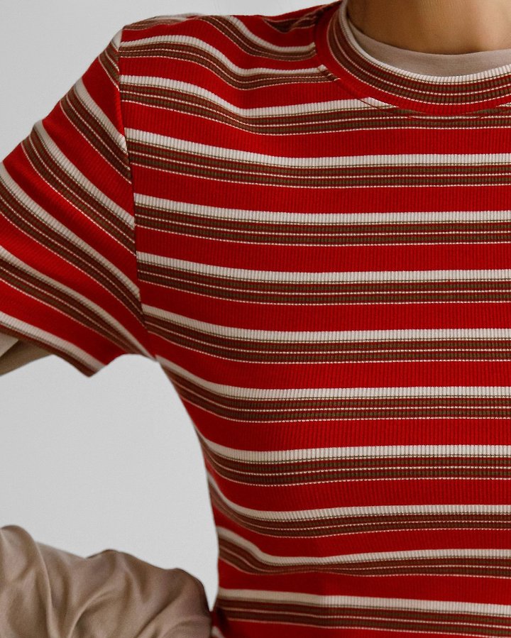 Paper Moon - Korean Women Fashion - #pursuepretty - Soft Ribbed Stripe Tee - 4