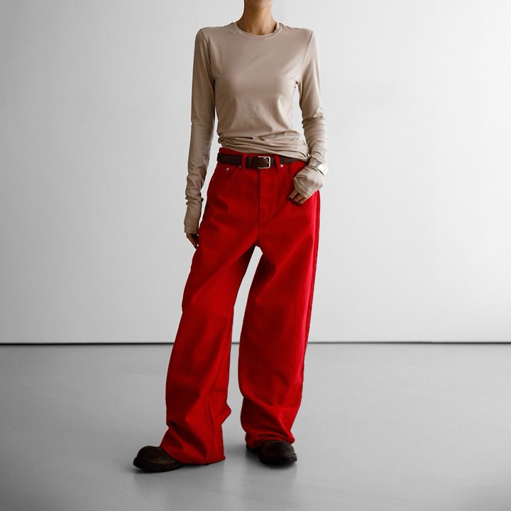 Paper Moon - Korean Women Fashion - #restrostyle - Classic Slim-Fit Tencel Crewneck Top - 2