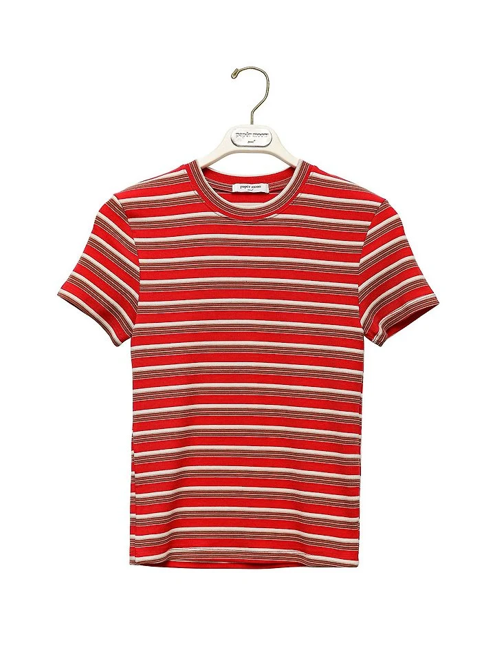 Paper Moon - Korean Women Fashion - #romanticstyle - Soft Ribbed Stripe Tee - 5