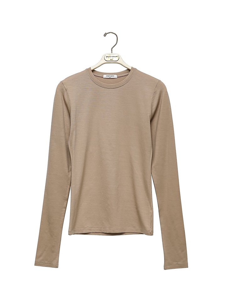 Paper Moon - Korean Women Fashion - #romanticstyle - Classic Slim-Fit Tencel Crewneck Top - 3