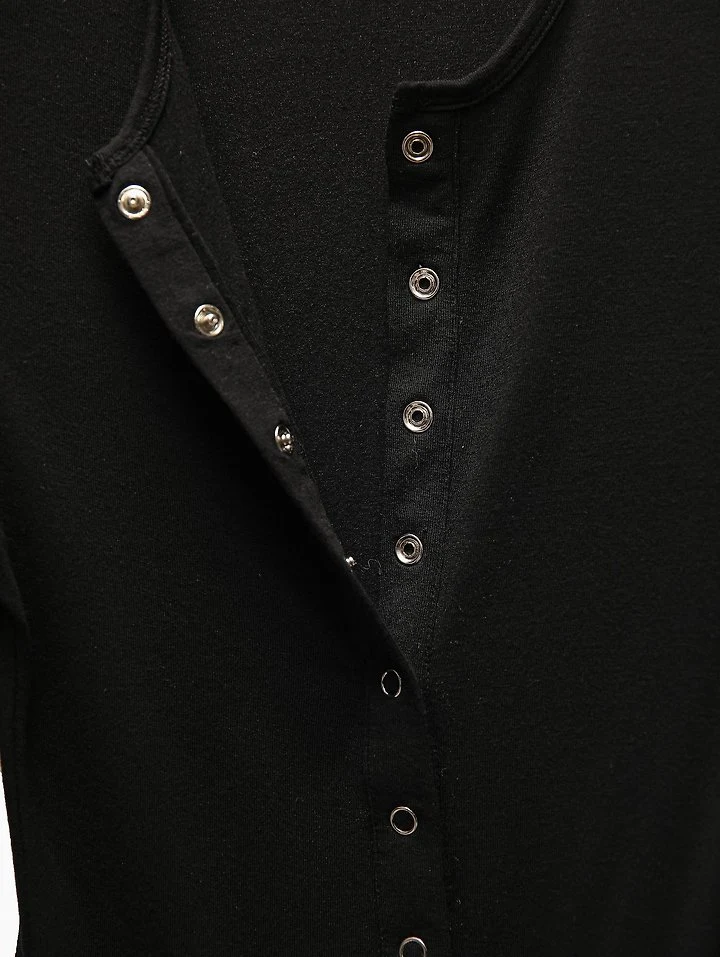 Paper Moon - Korean Women Fashion - #romanticstyle - Ring Snap-Button Detail Bodysuit - 12