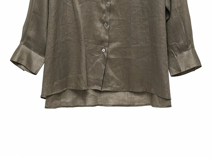 Paper Moon - Korean Women Fashion - #romanticstyle - Vivid Oversized Linen Button-Down Shirt - 8