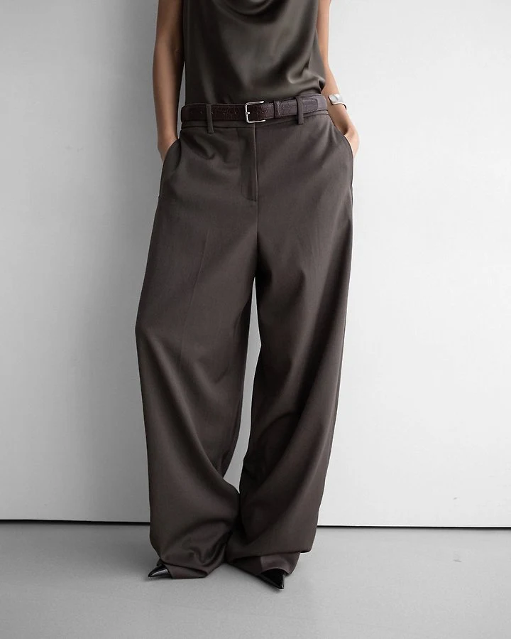 Paper Moon - Korean Women Fashion - #romanticstyle - Wool Silk Low-Rise Trousers