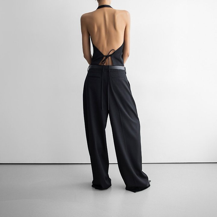 Paper Moon - Korean Women Fashion - #restrostyle - Back-Open Tailored Halter Neck Vest - 4