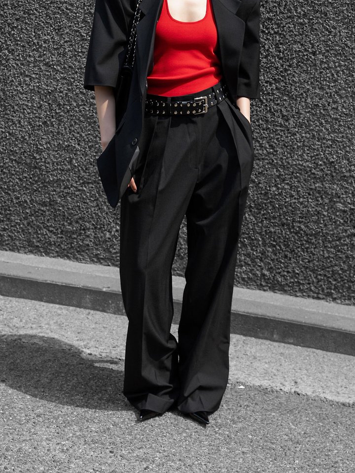 Paper Moon - Korean Women Fashion - #romanticstyle - Summer Wool Low-Waist Trousers