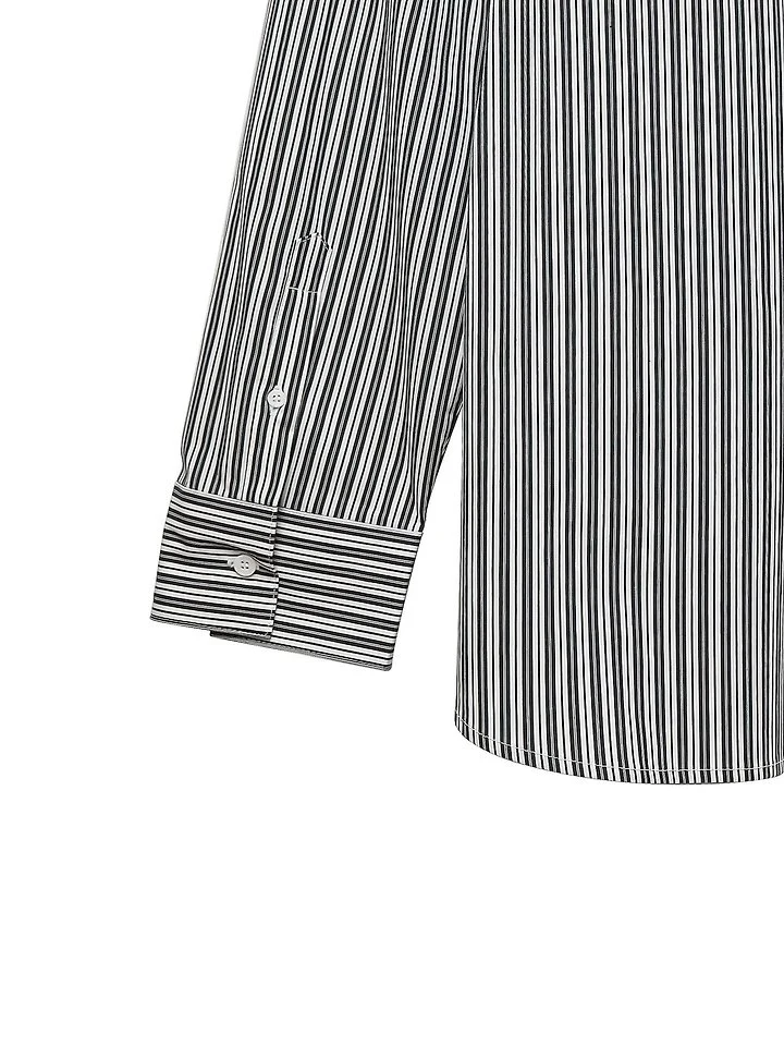 Paper Moon - Korean Women Fashion - #shopsmall - Boyfriend-Fit Oversized Stripe Button-Down Shirt - 12