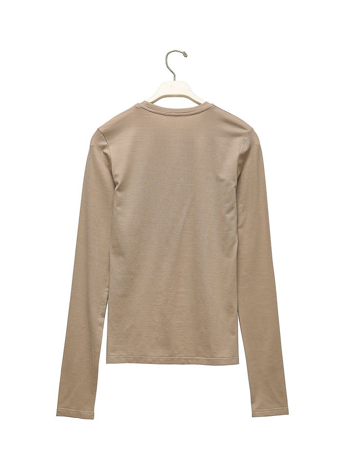 Paper Moon - Korean Women Fashion - #romanticstyle - Classic Slim-Fit Tencel Crewneck Top - 4
