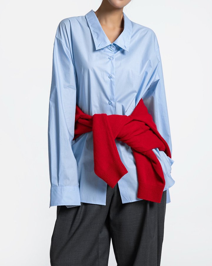 Paper Moon - Korean Women Fashion - #shopsmall - Low-Collar Paper Button-Down Shirt