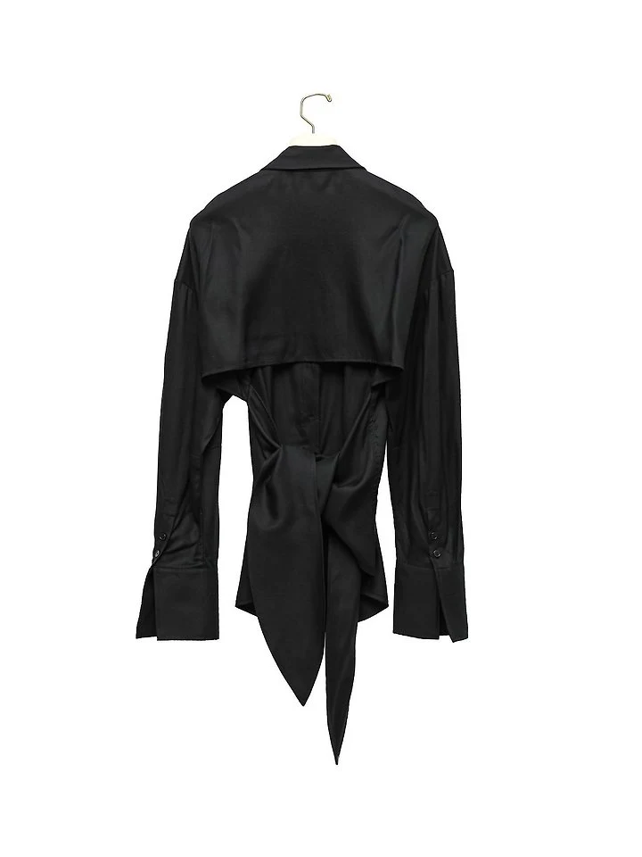 Paper Moon - Korean Women Fashion - #shopsmall - Back Cut-Out Knot Shirt - 8