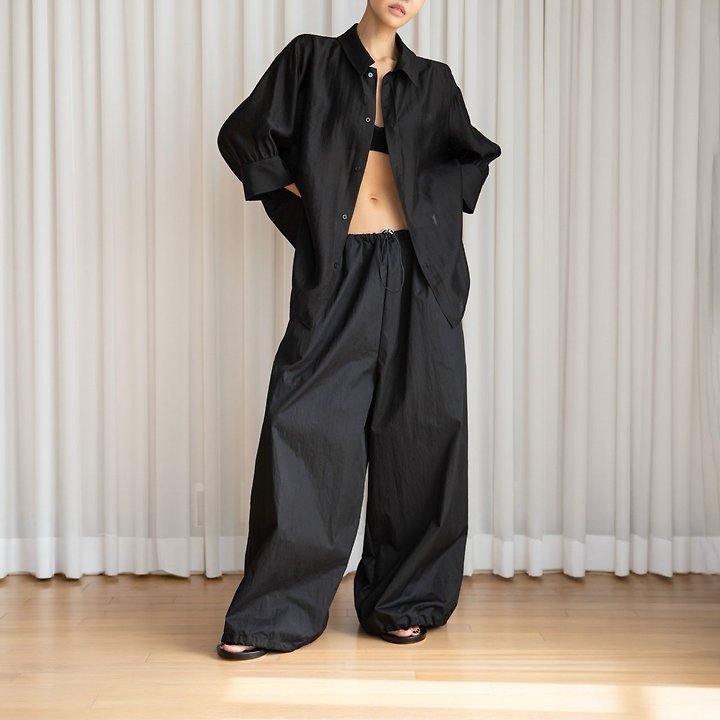 Paper Moon - Korean Women Fashion - #shopsmall - Cotton Balloon Wide Trousers - 3
