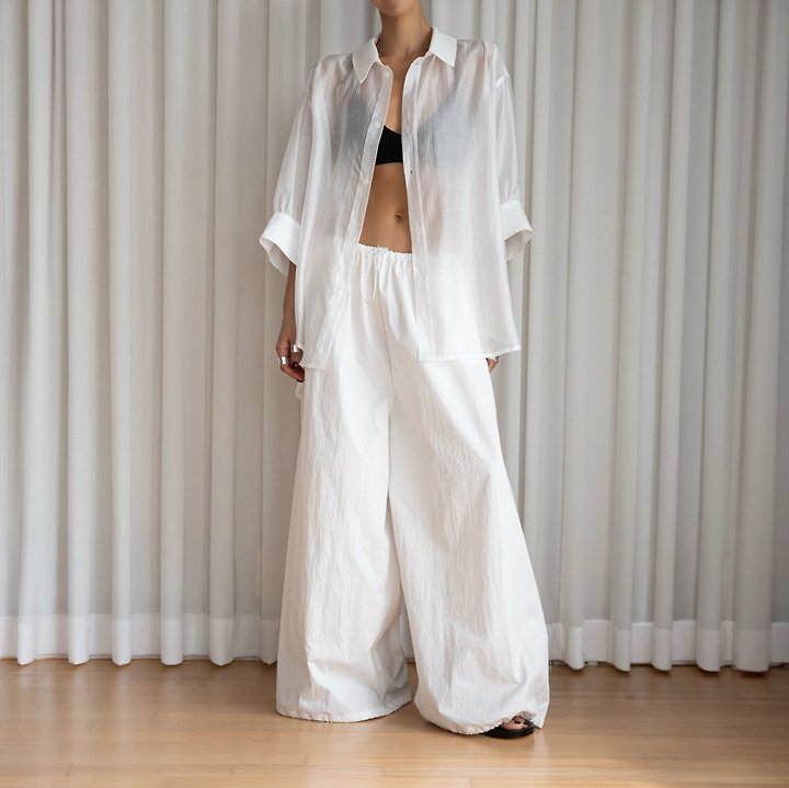 Paper Moon - Korean Women Fashion - #shopsmall - Cotton Balloon Wide-Leg Trousers - 9