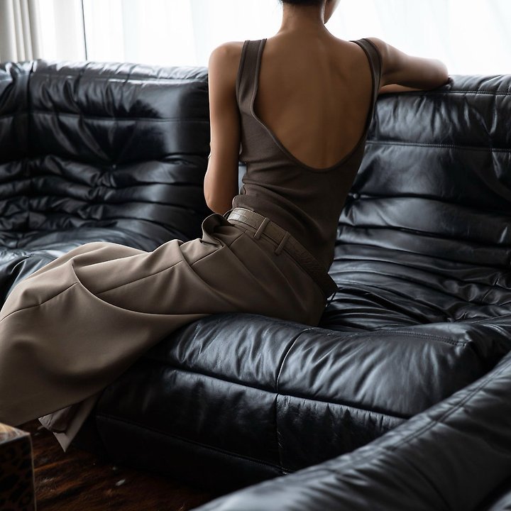 Paper Moon - Korean Women Fashion - #thatsdarling - Classic Backless Detail Sleeveless Knit Top