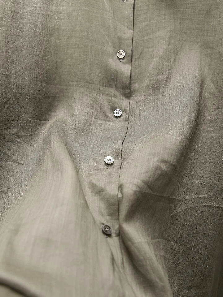Paper Moon - Korean Women Fashion - #thatsdarling - Vivid Oversized Linen Button-Down Shirt - 10