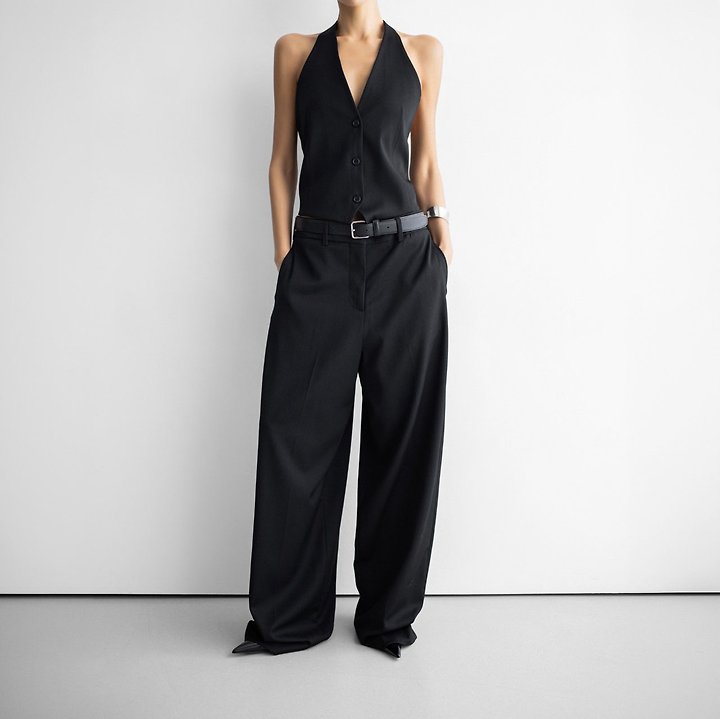 Paper Moon - Korean Women Fashion - #thatsdarling - Back-Open Tailored Halter Neck Vest - 6