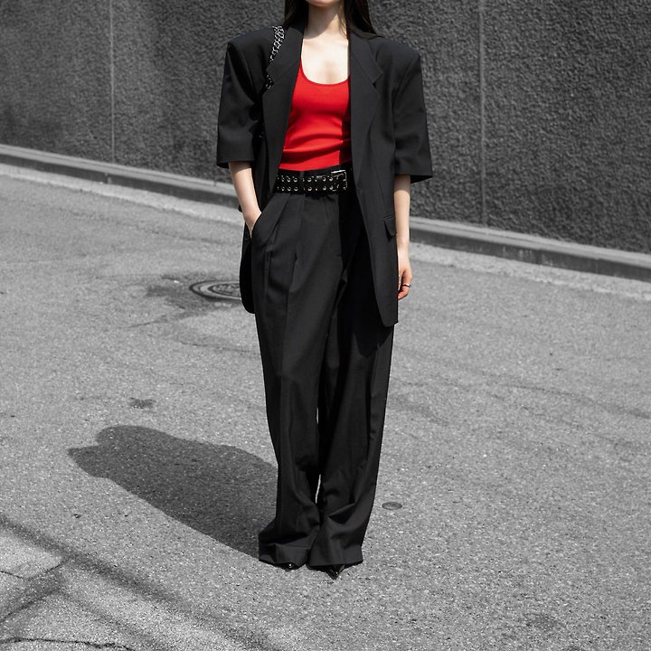 Paper Moon - Korean Women Fashion - #thatsdarling - Summer Wool Low-Waist Trousers - 3