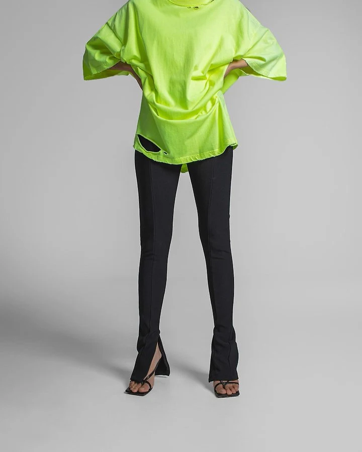 Paper Moon - Korean Women Fashion - #thelittlethings - Ribbed Side-Slit Leggings - 7